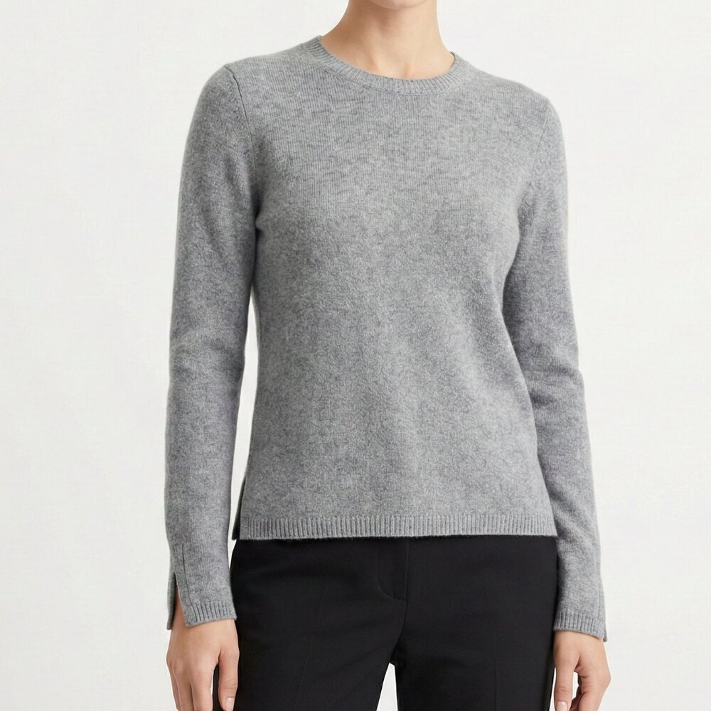 S Max Mara Wool Cashmere Crewneck Sweater Soft Gray Knit Italy AS IS